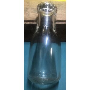 Milk Bottle One Pint Pure Guernsey Original Cardboard Pull Tab Clear Dairy VTG